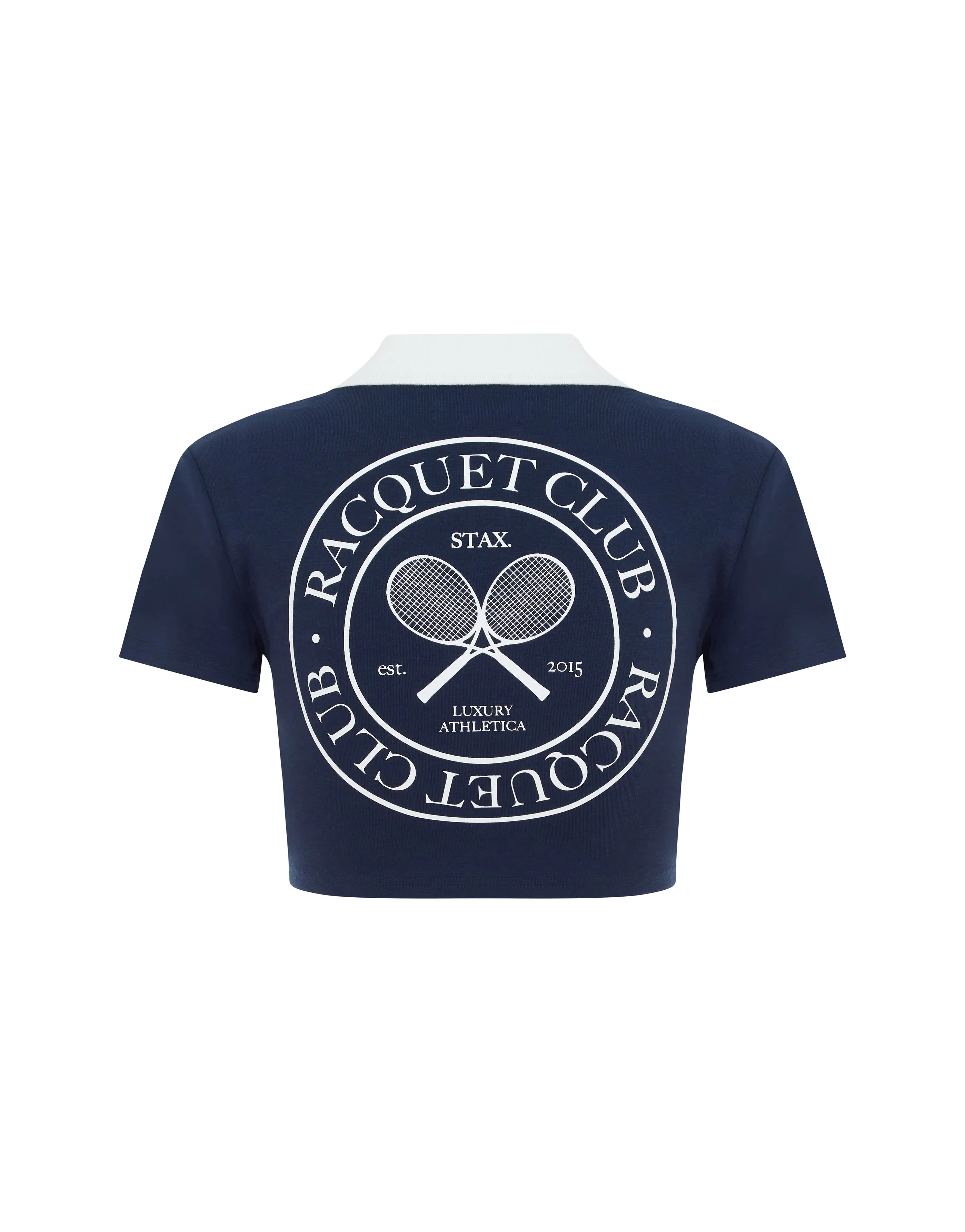 Racquet Club Cropped Polo - Navy