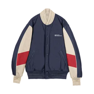 Red Stipes Retro Varsity Jacket