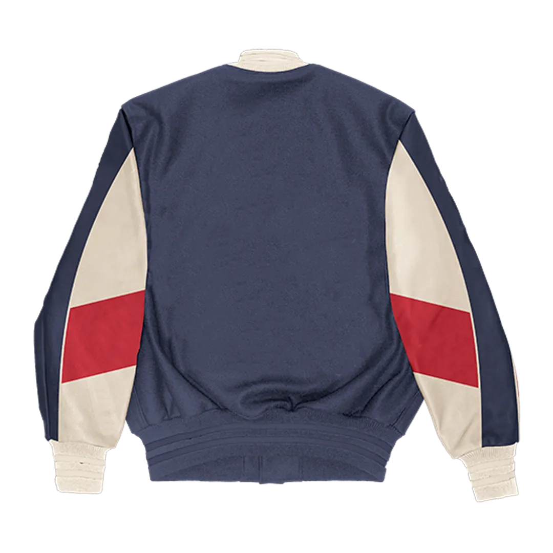 Red Stipes Retro Varsity Jacket