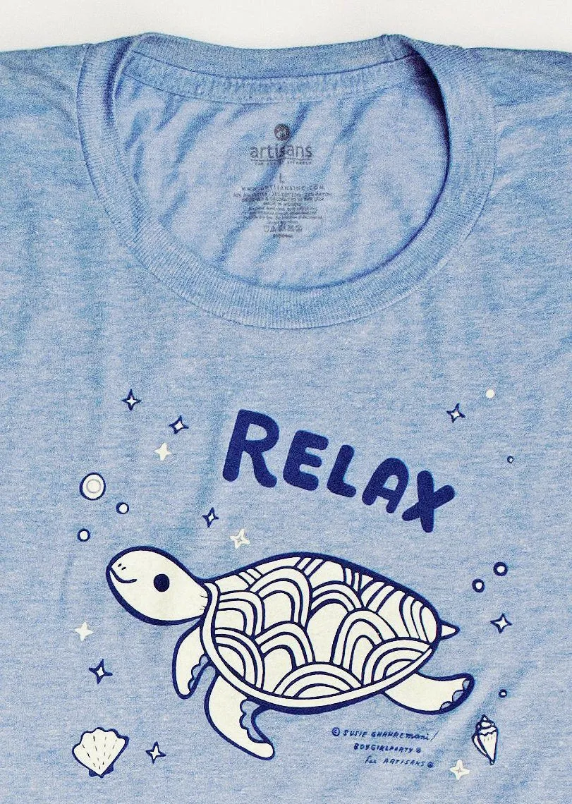 Relax! Sea Turtle Womens Graphic T-Shirt