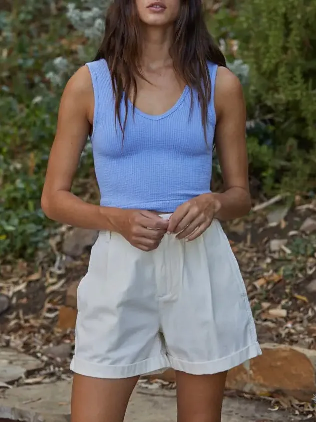 Reversible Crop Tank - Blue Lilac