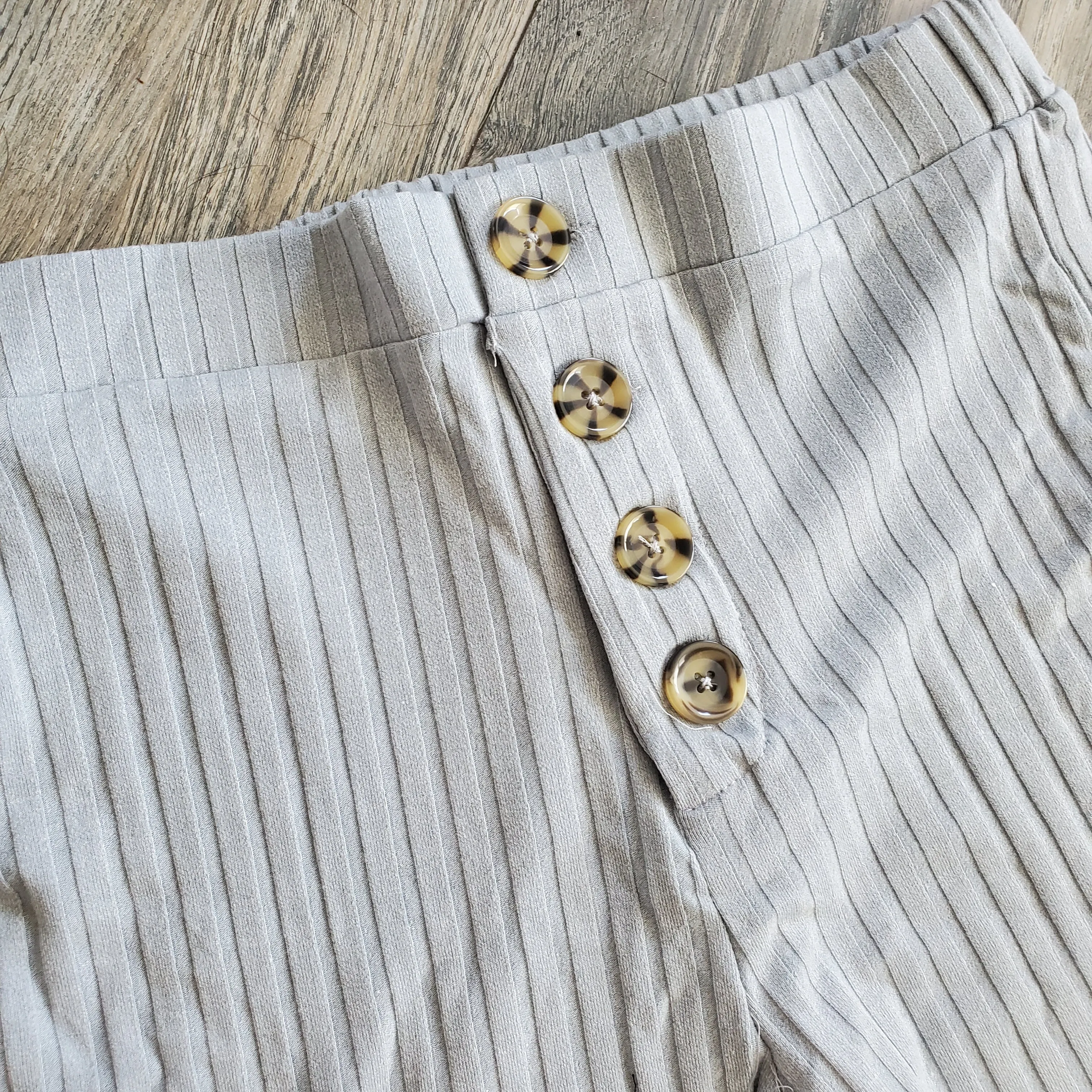Rib Knit Wide Leg Pants