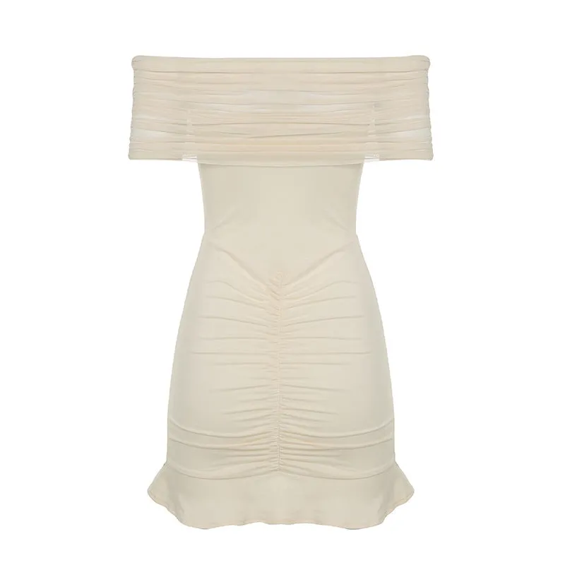 Ruched Off The Shoulder Mini Dress