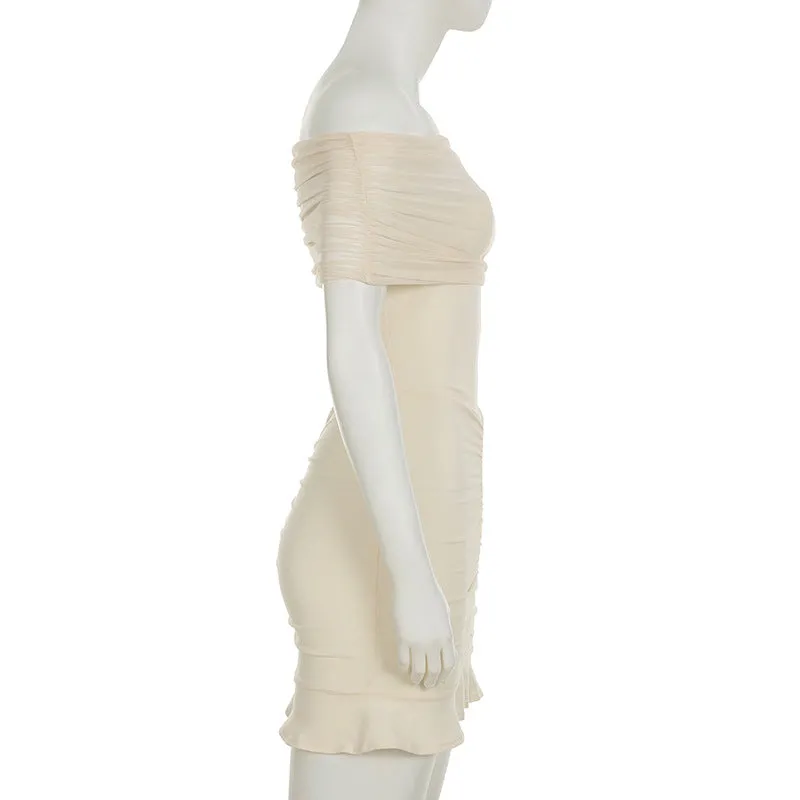 Ruched Off The Shoulder Mini Dress