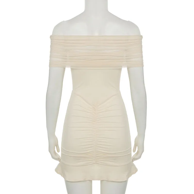Ruched Off The Shoulder Mini Dress