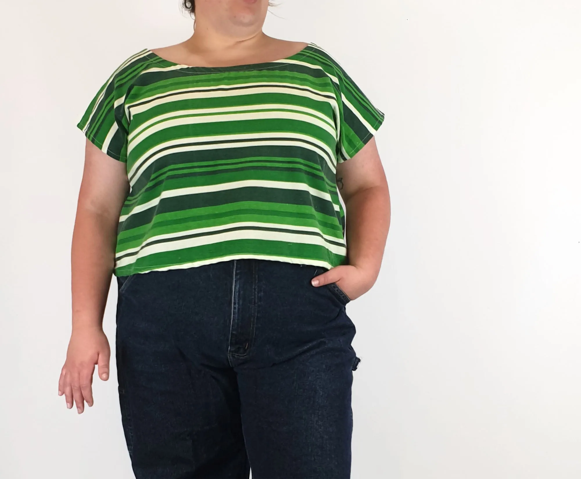 Rummage Style green striped top size 20