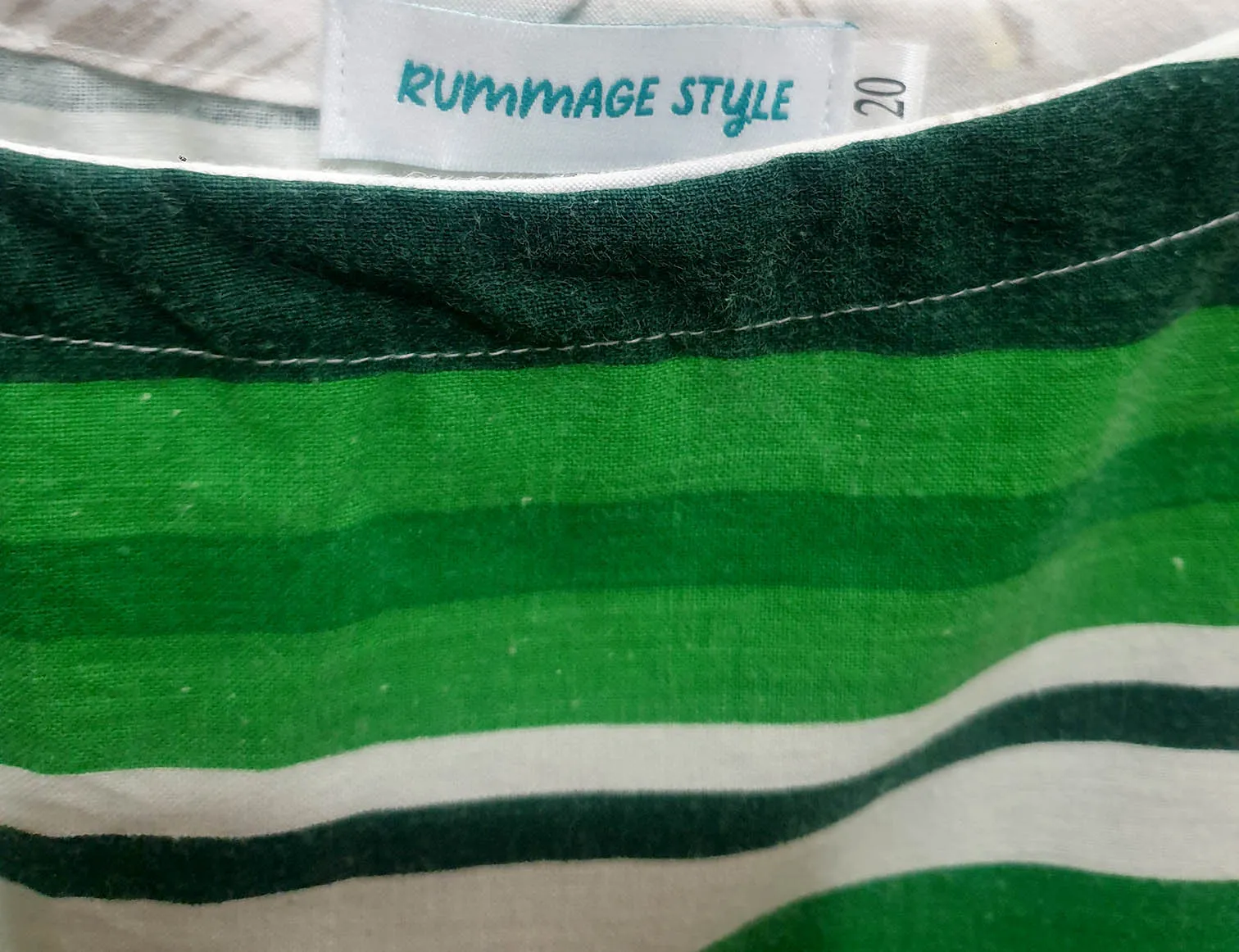 Rummage Style green striped top size 20