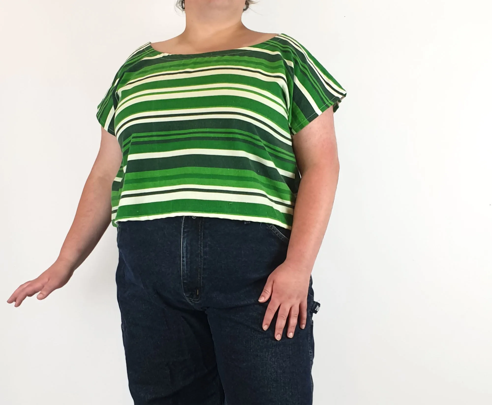 Rummage Style green striped top size 20