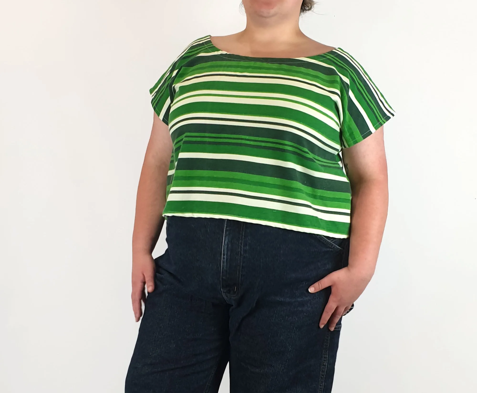 Rummage Style green striped top size 20