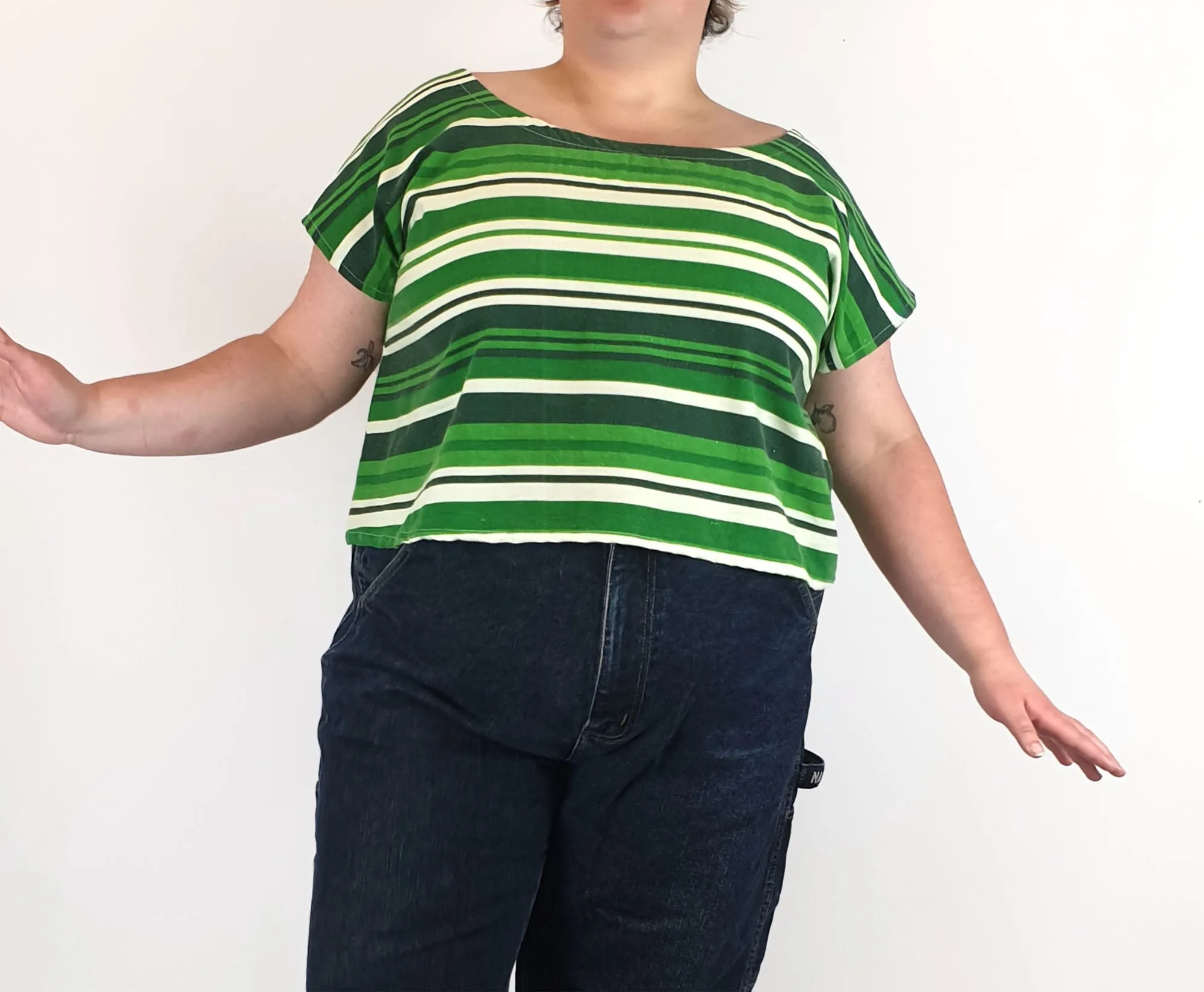 Rummage Style green striped top size 20