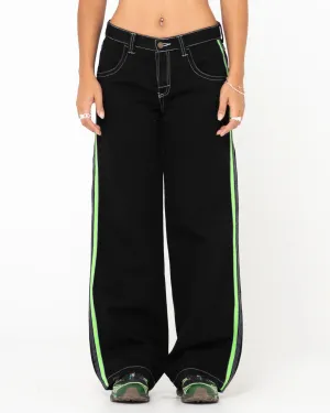 Rusty Flip Mommy Low Rise Wide Leg Denim Pant - BKN