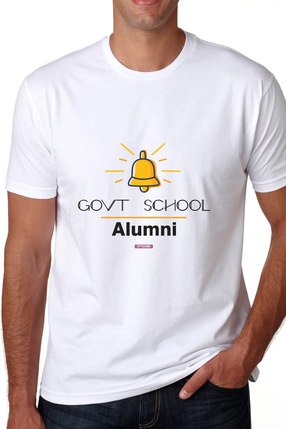 Save Govt. Schools Movement Tee - Styched in India Graphic T-Shirt White Color