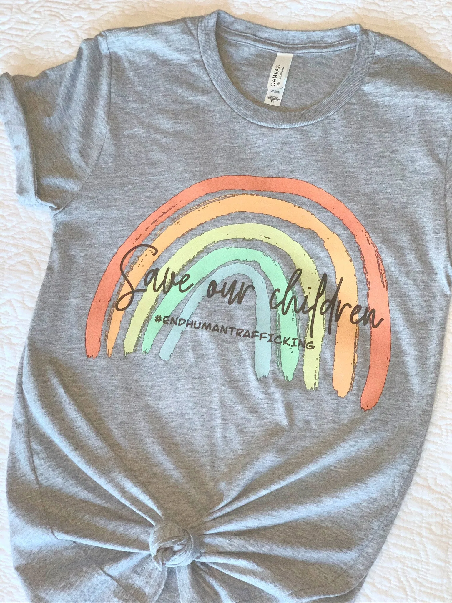 Save Our Children Rainbow T-Shirt: $5 from Every Sale Goes to Operation Underground Railroad!