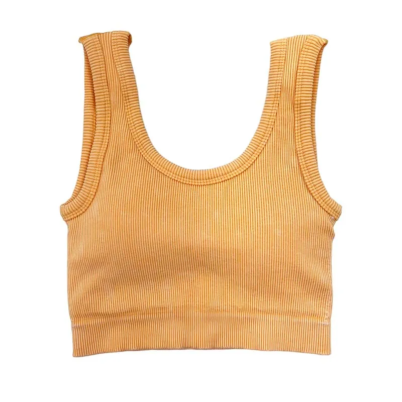 Scoop Neck Padded Cropped Tank