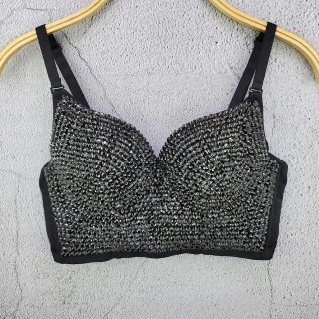 Sexy Bustier Bra Cropped bling