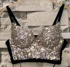 Sexy Bustier Bra Cropped bling