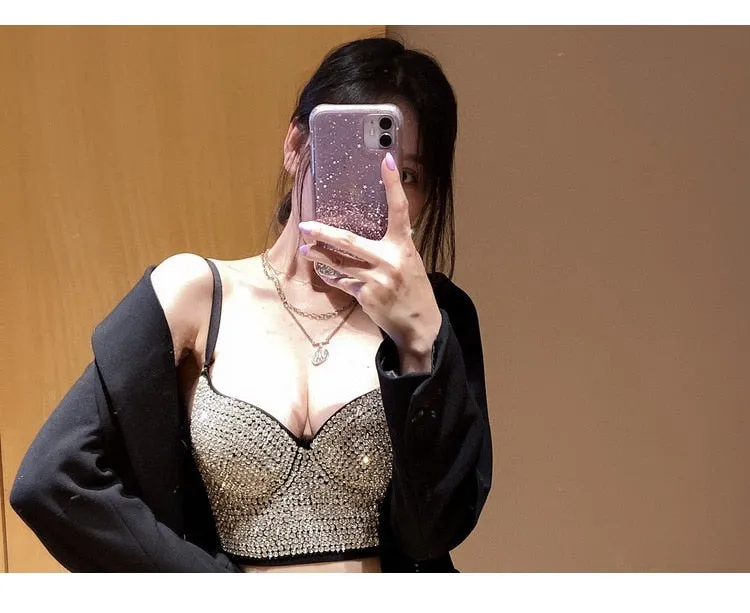 Sexy Bustier Bra Cropped bling