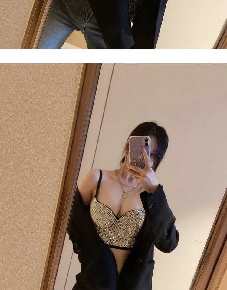 Sexy Bustier Bra Cropped bling