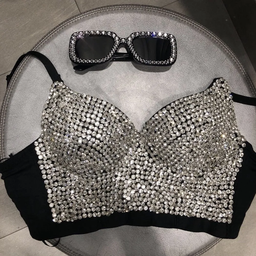 Sexy Bustier Bra Cropped bling