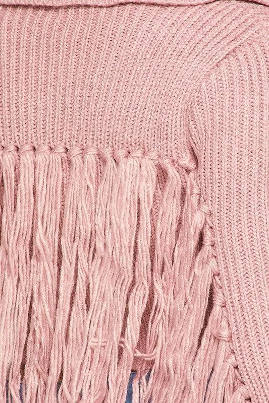 SHAGGY FRINGE SWEATER TOP/JACKET
