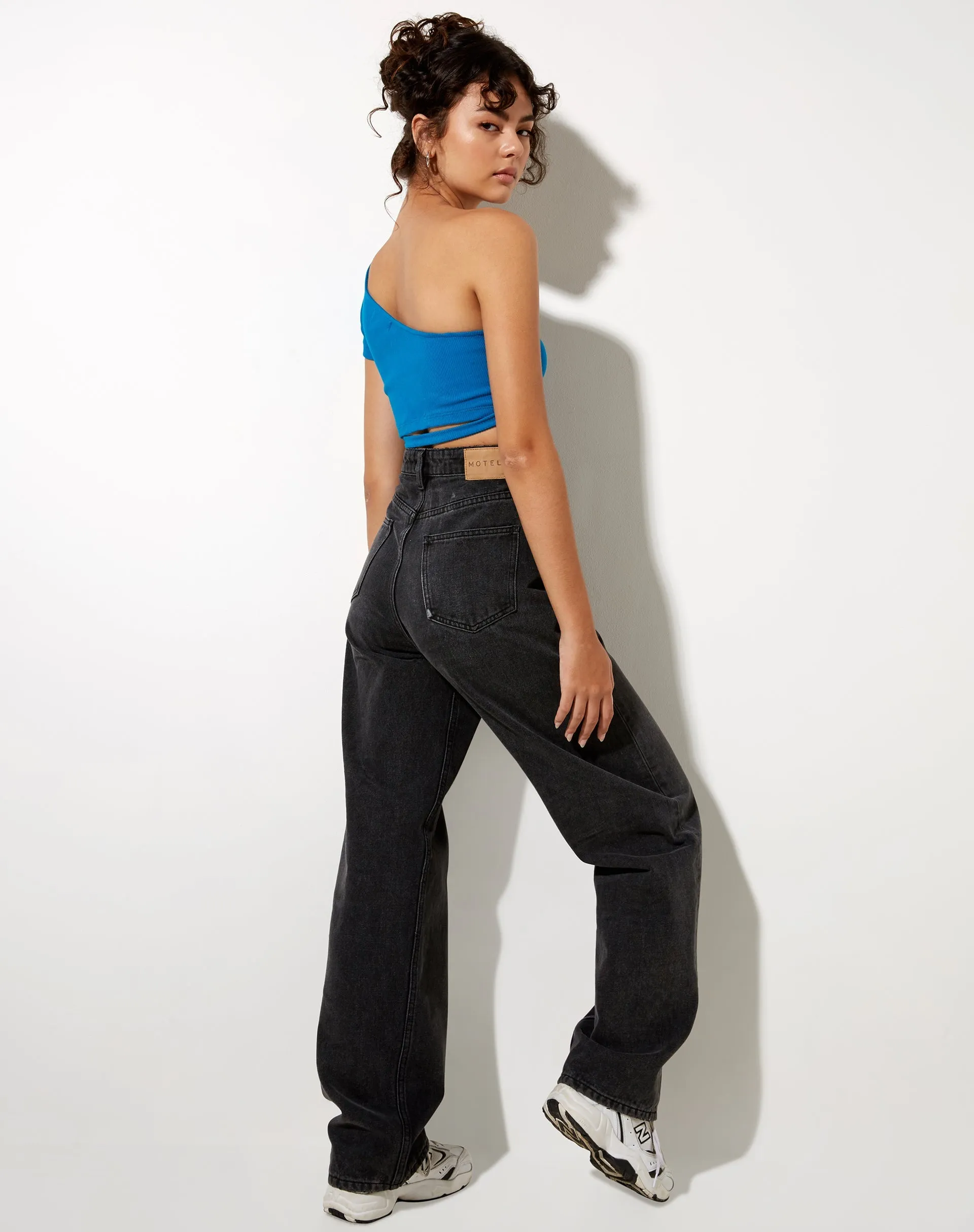 Shanon Crop Top in Rib Aqua