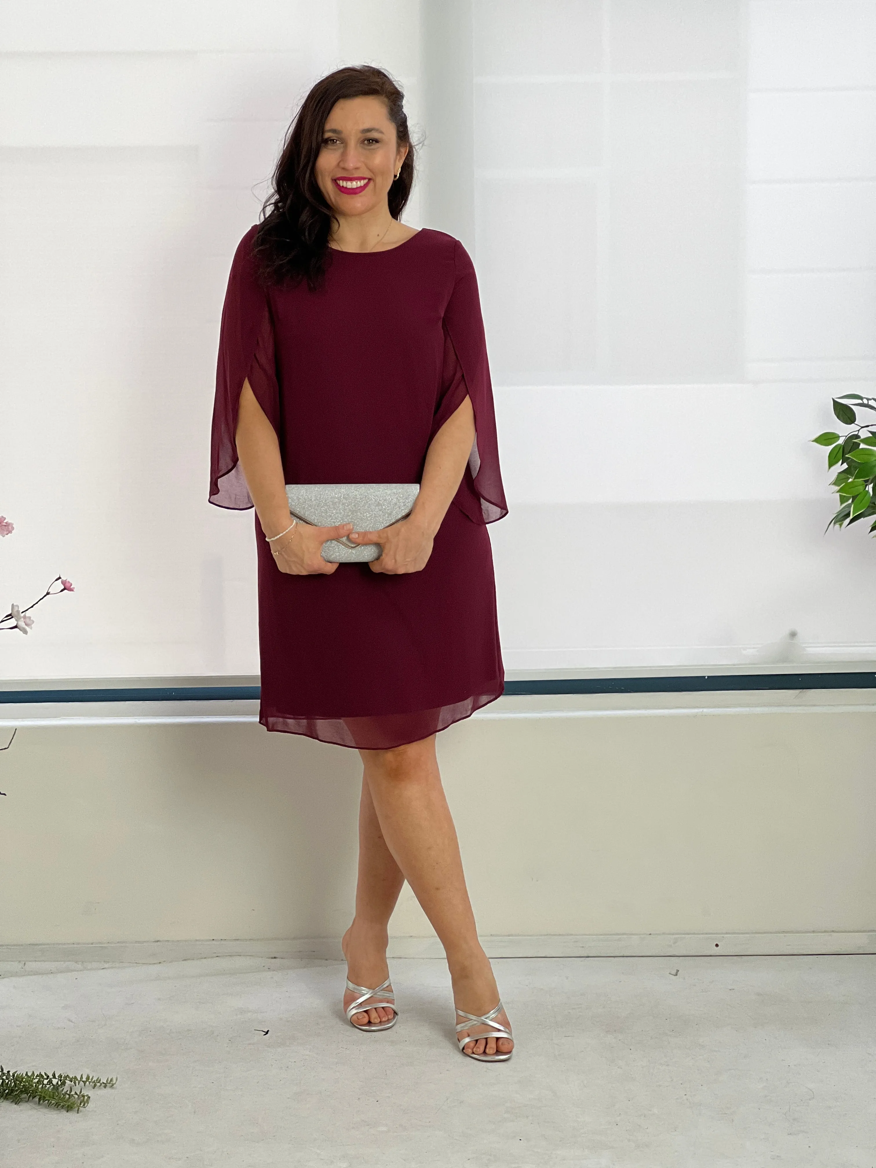 Shila Burgundy Evening Dress