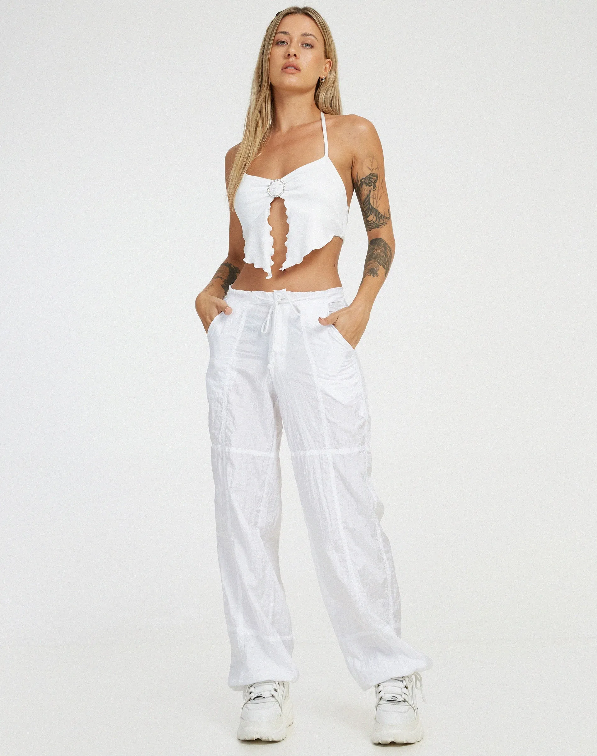 Shima Crop Top in White