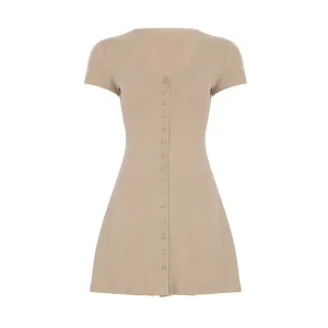 Short Sleeve Ribbed Mini Dress