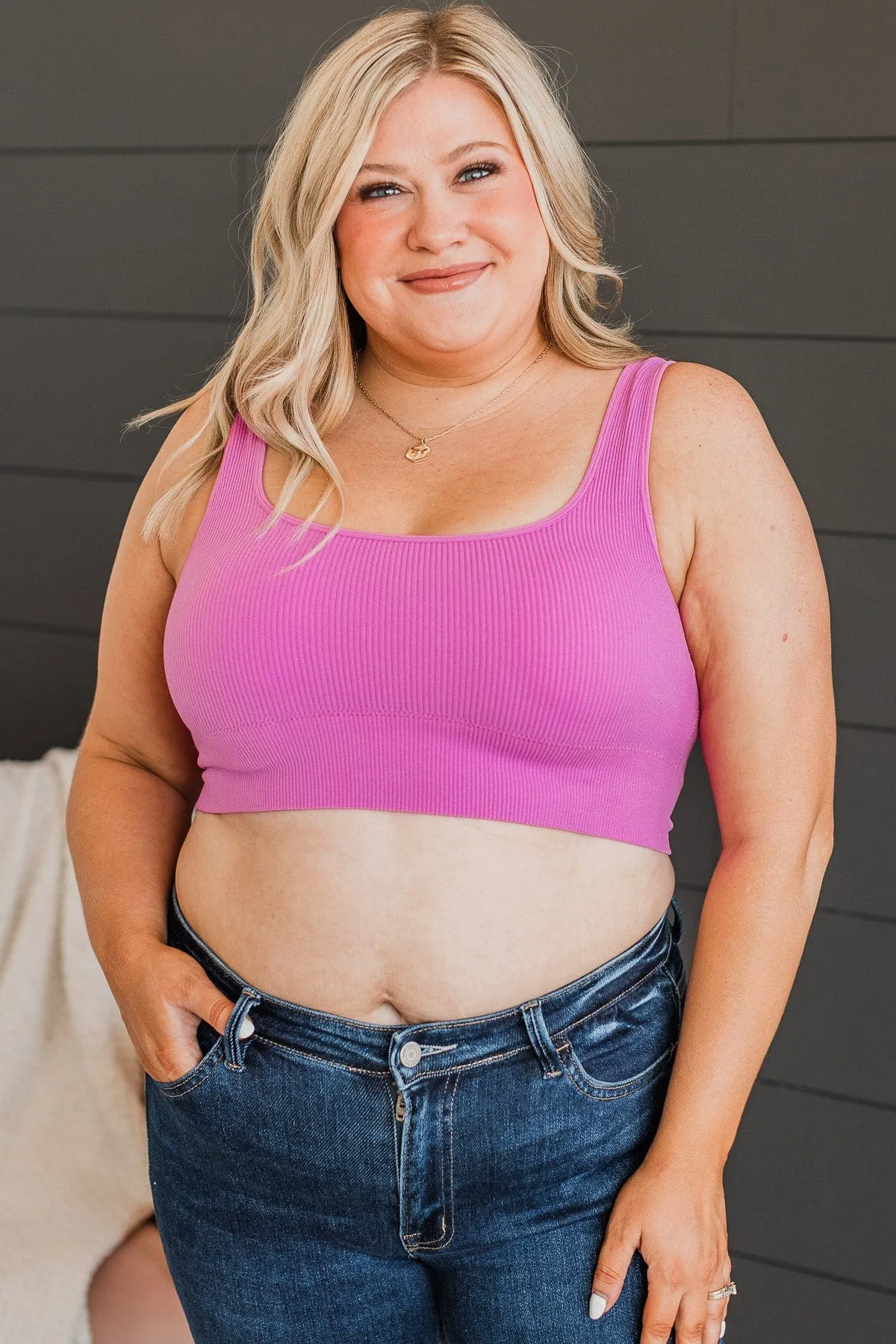 Simply Lovely Cropped Tank Top- Orchid