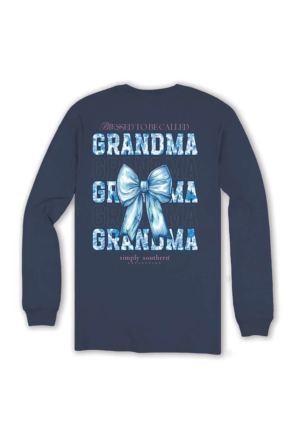 Simply Southern Plus Size Long Sleeve Blessed Grandma T-Shirt for Women in Mirage | EXT-LS-BLSGRANDMA-MIRAG