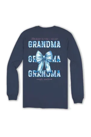 Simply Southern Plus Size Long Sleeve Blessed Grandma T-Shirt for Women in Mirage | EXT-LS-BLSGRANDMA-MIRAG