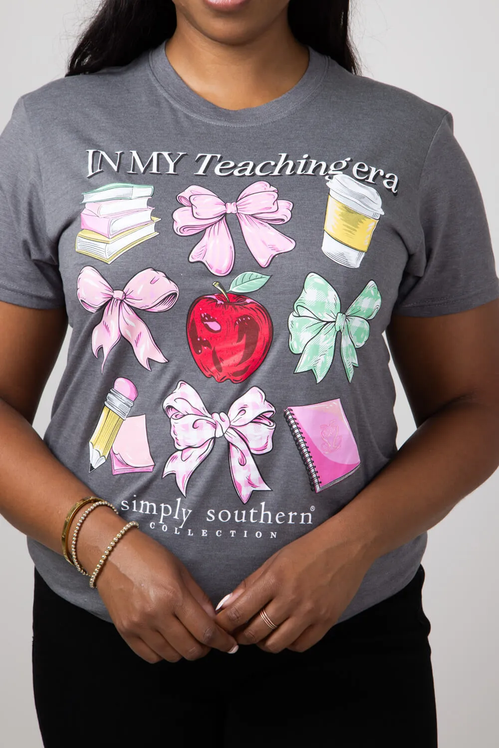 Simply Southern Plus Size Teaching Era T-Shirt for Women in Iron Heather  | EXT-SS-TEACH-IRONHTHR