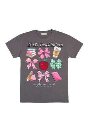 Simply Southern Plus Size Teaching Era T-Shirt for Women in Iron Heather  | EXT-SS-TEACH-IRONHTHR