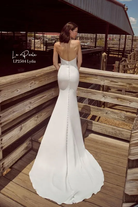 Size 6 La Perle LP2504 Lydia Ivory Gown