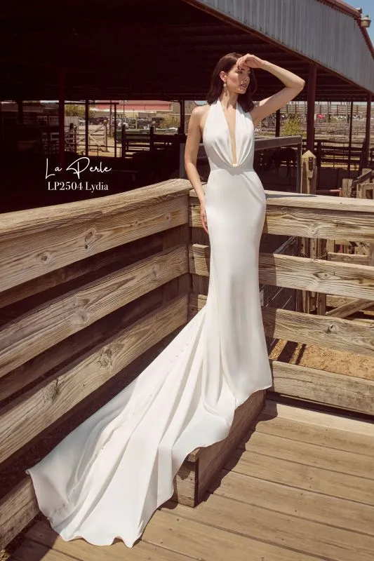 Size 6 La Perle LP2504 Lydia Ivory Gown