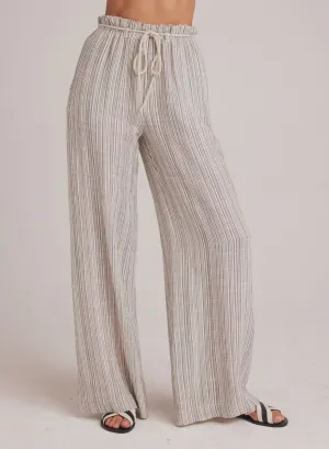 Slub Stripe Wide Leg Pant