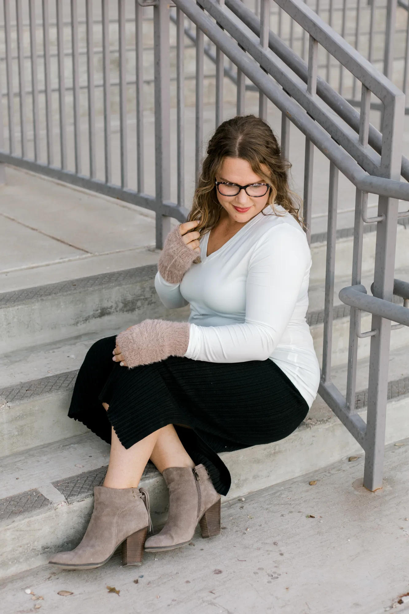 Soft V-Neck Layering Tee in Ivory