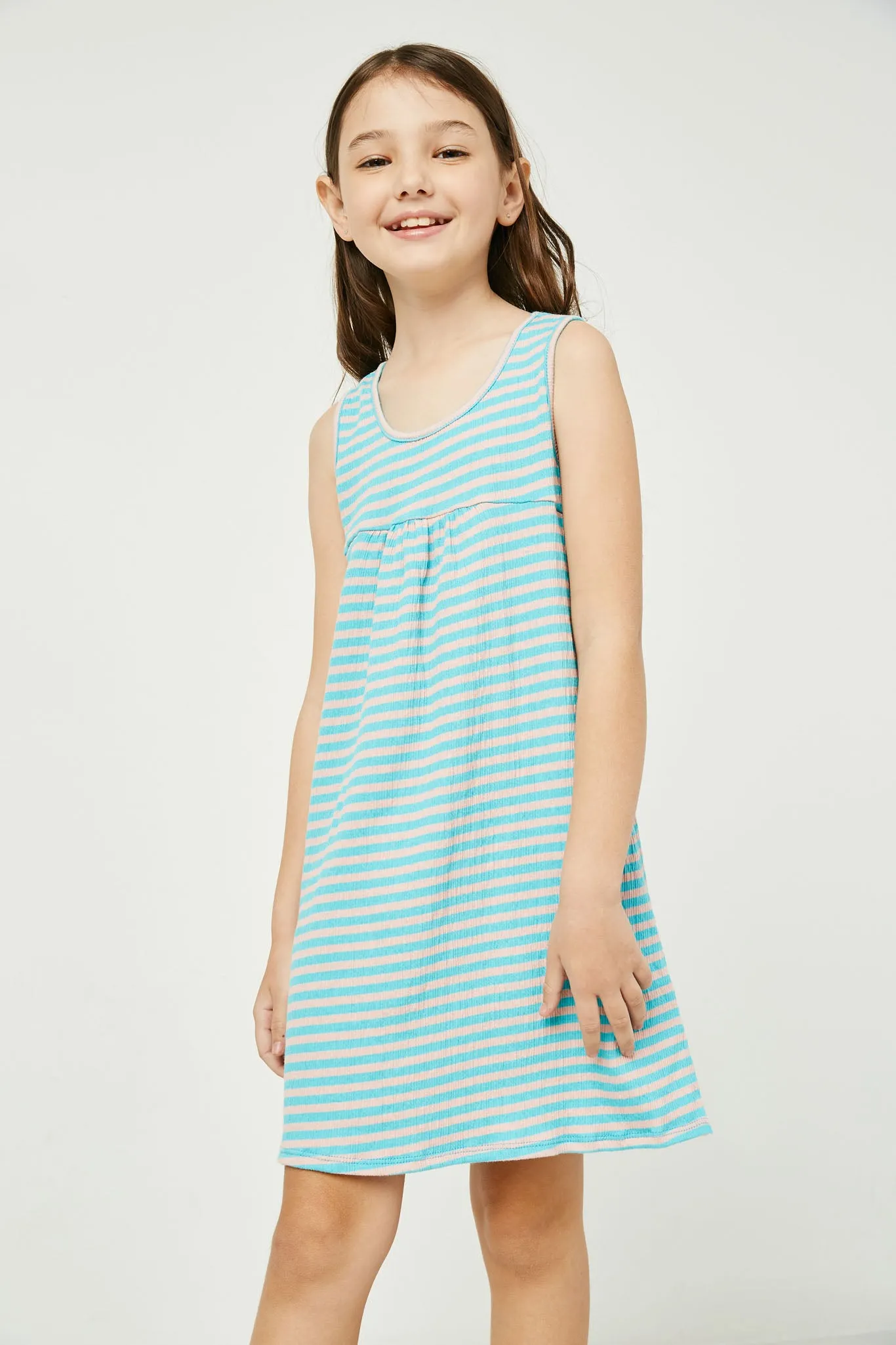 Stripe Babydoll Mini Dress