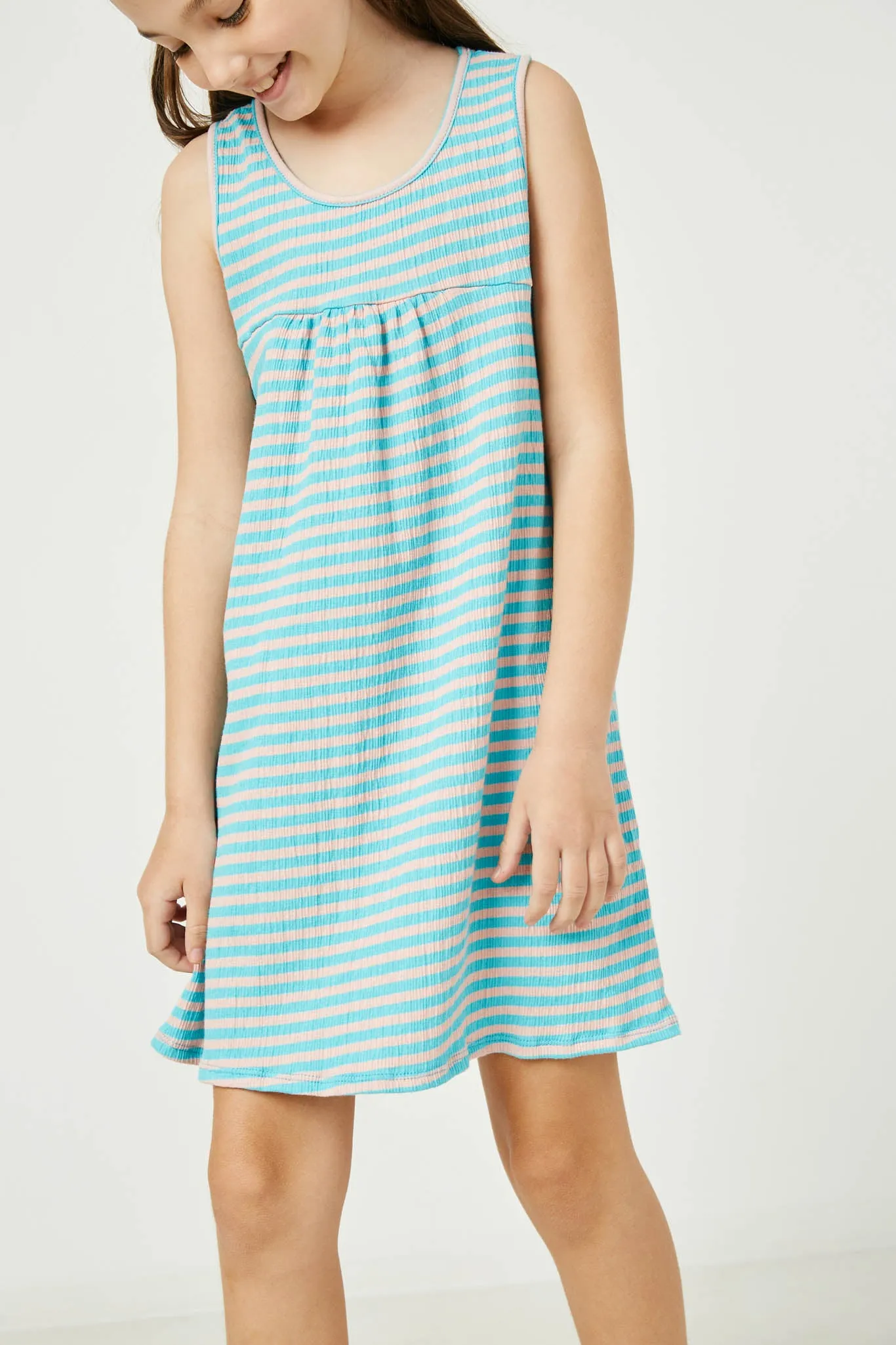 Stripe Babydoll Mini Dress