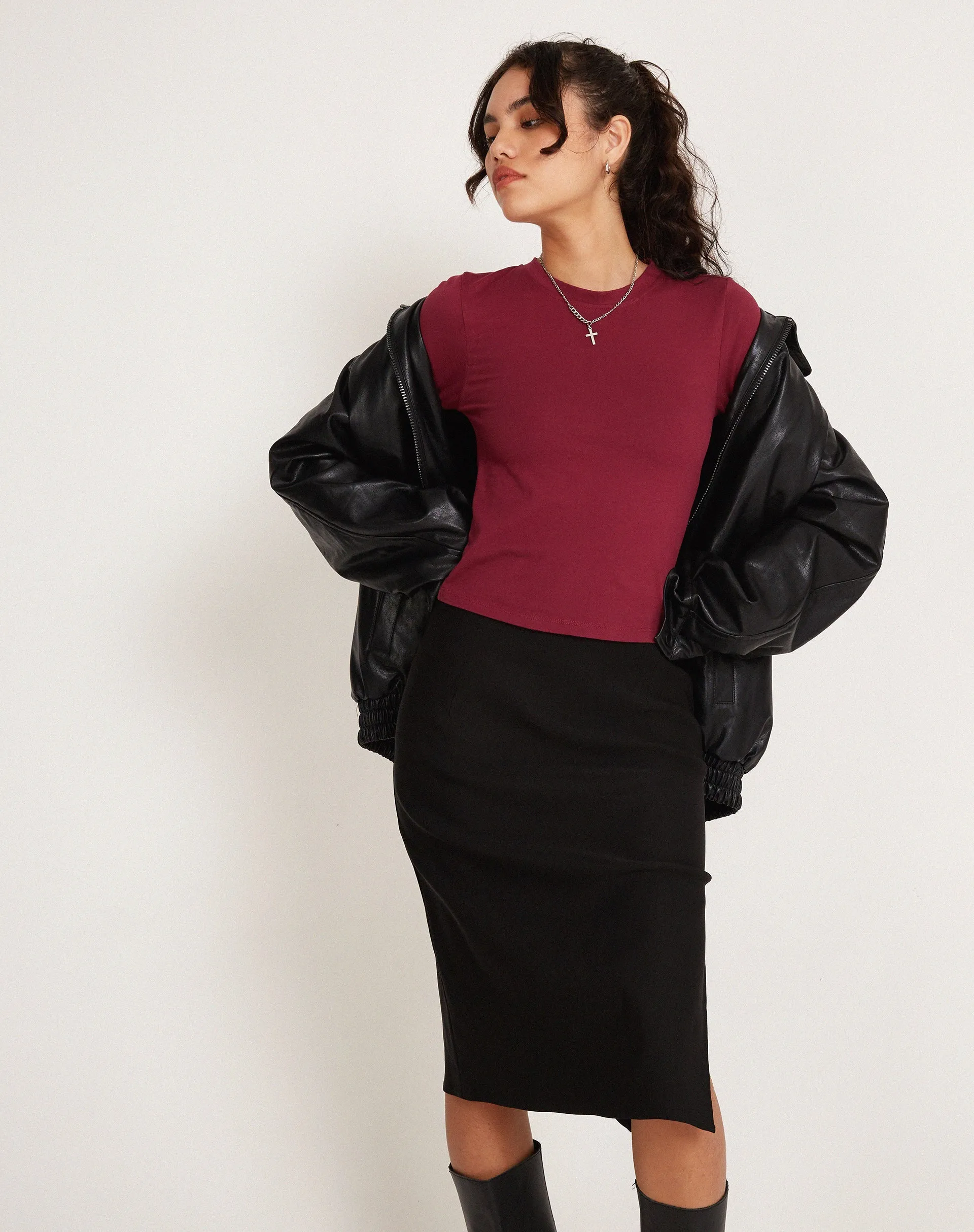 Suratmi Long Sleeve Top in Plum