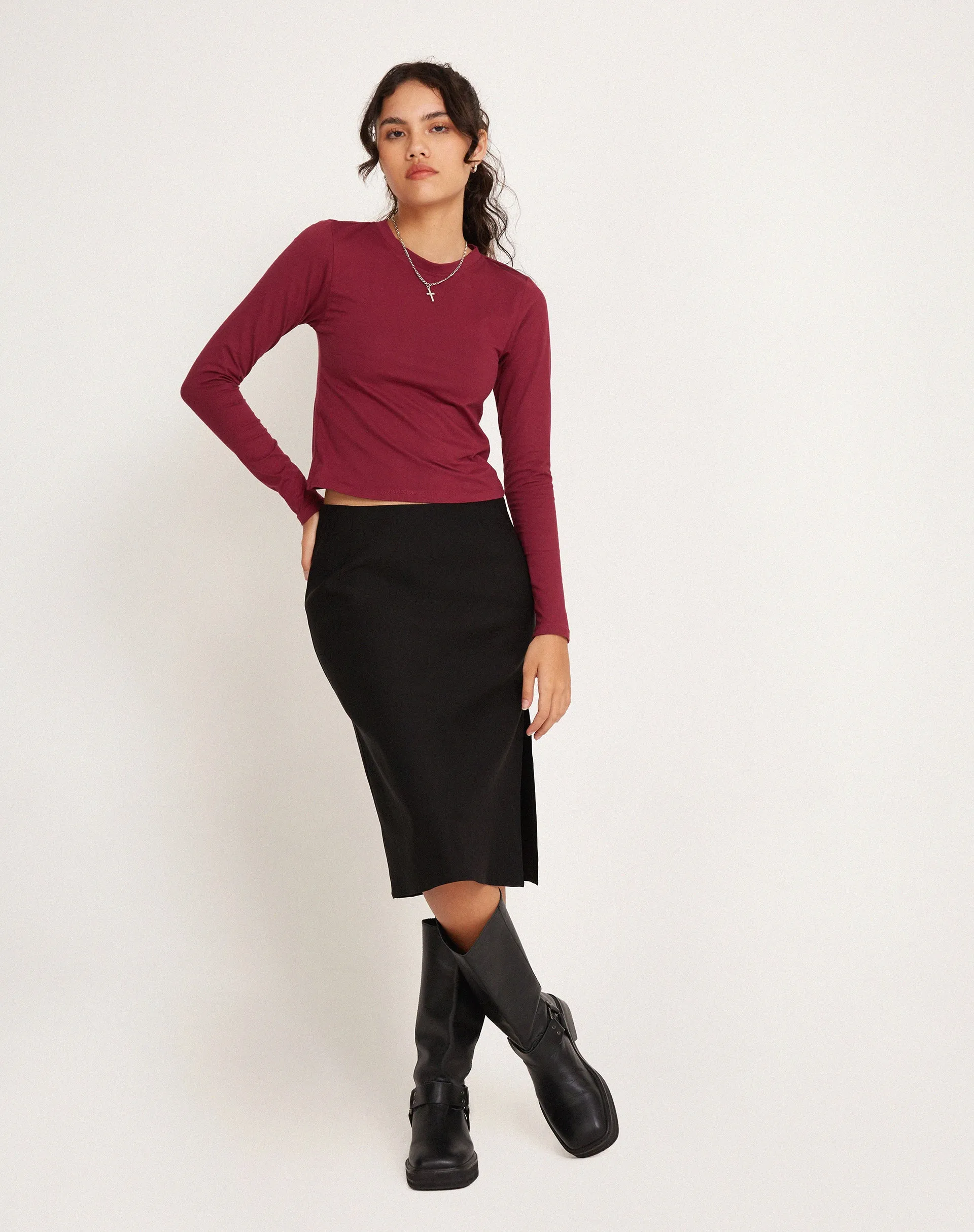 Suratmi Long Sleeve Top in Plum