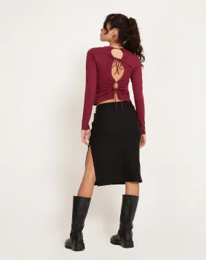 Suratmi Long Sleeve Top in Plum