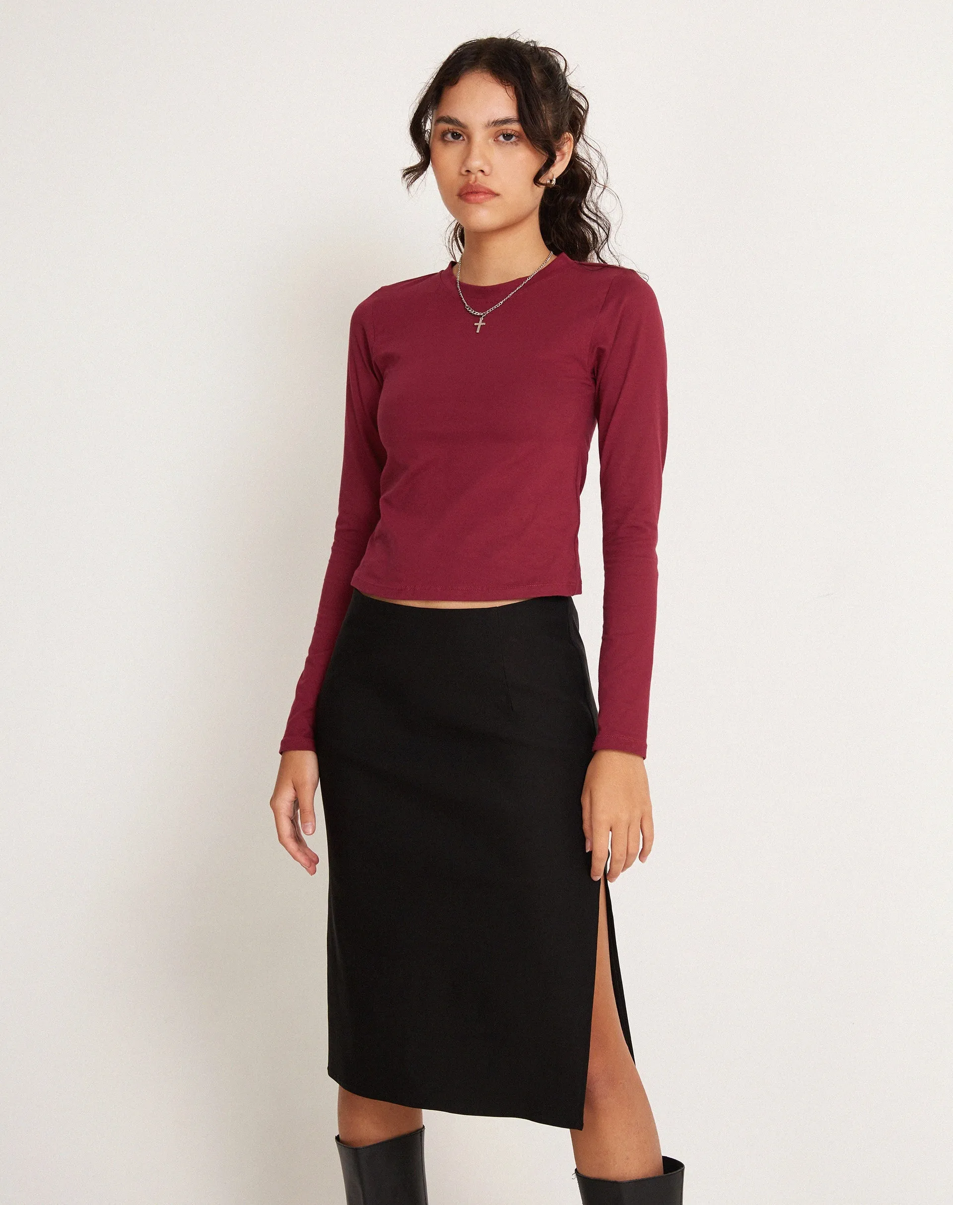 Suratmi Long Sleeve Top in Plum