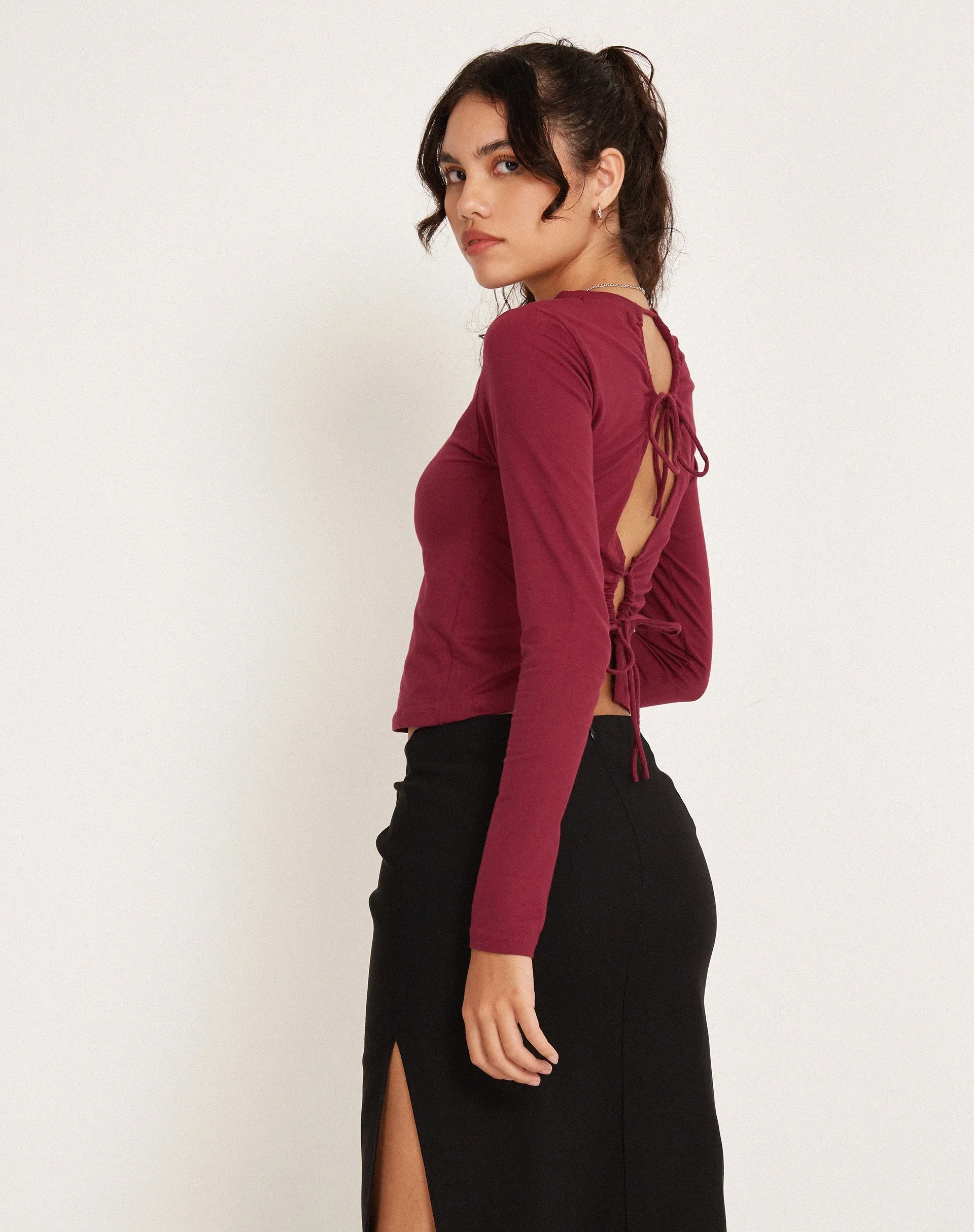 Suratmi Long Sleeve Top in Plum