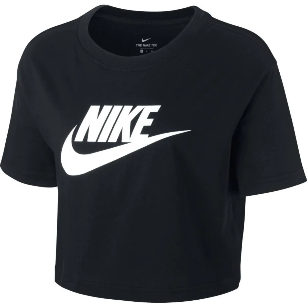 T SHIRT DONNA NIKE CROP SWOOSH FASCHION MAGLIA WOMAN CORTA NERA