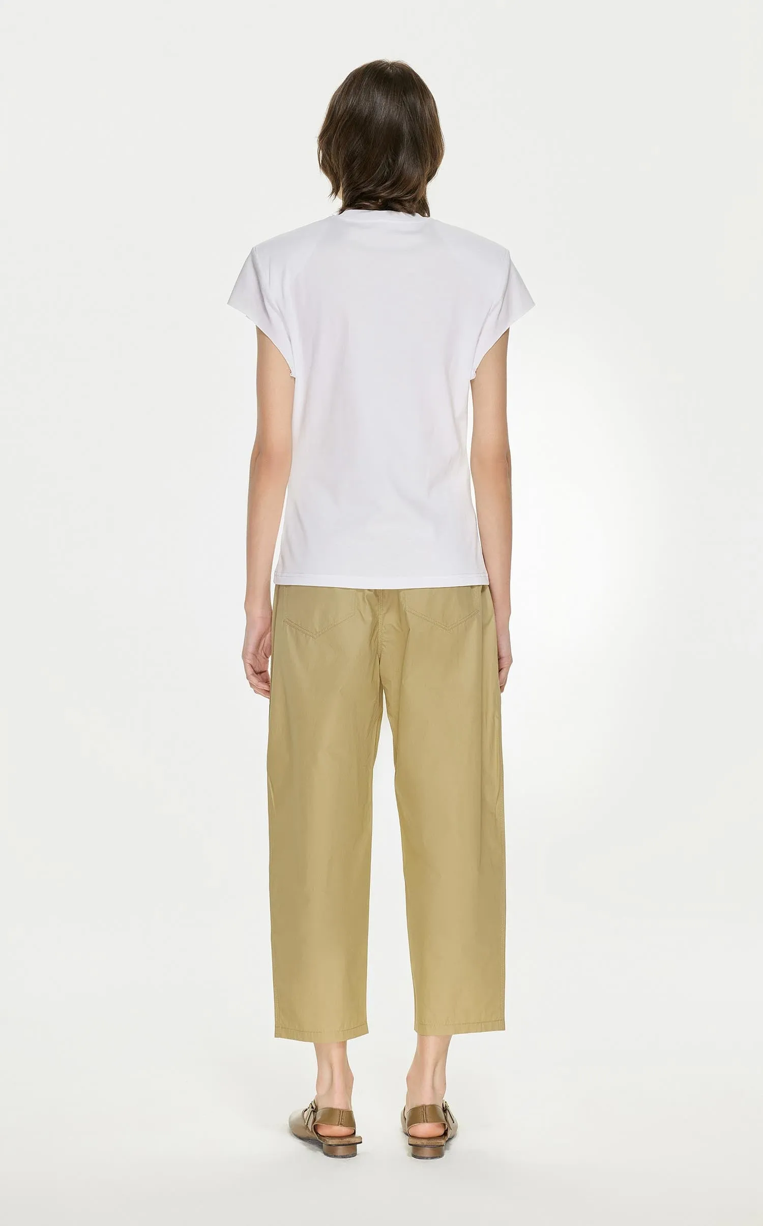 T-Shirt / JNBY Loose Fit Solid Short Sleeve T-Shirt (100% Cotton)