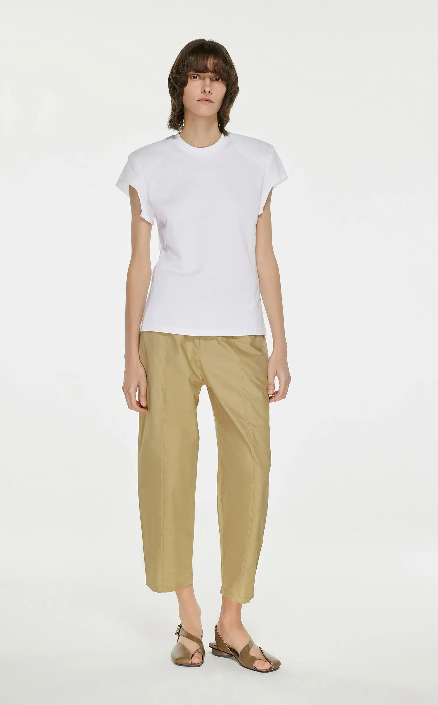 T-Shirt / JNBY Loose Fit Solid Short Sleeve T-Shirt (100% Cotton)