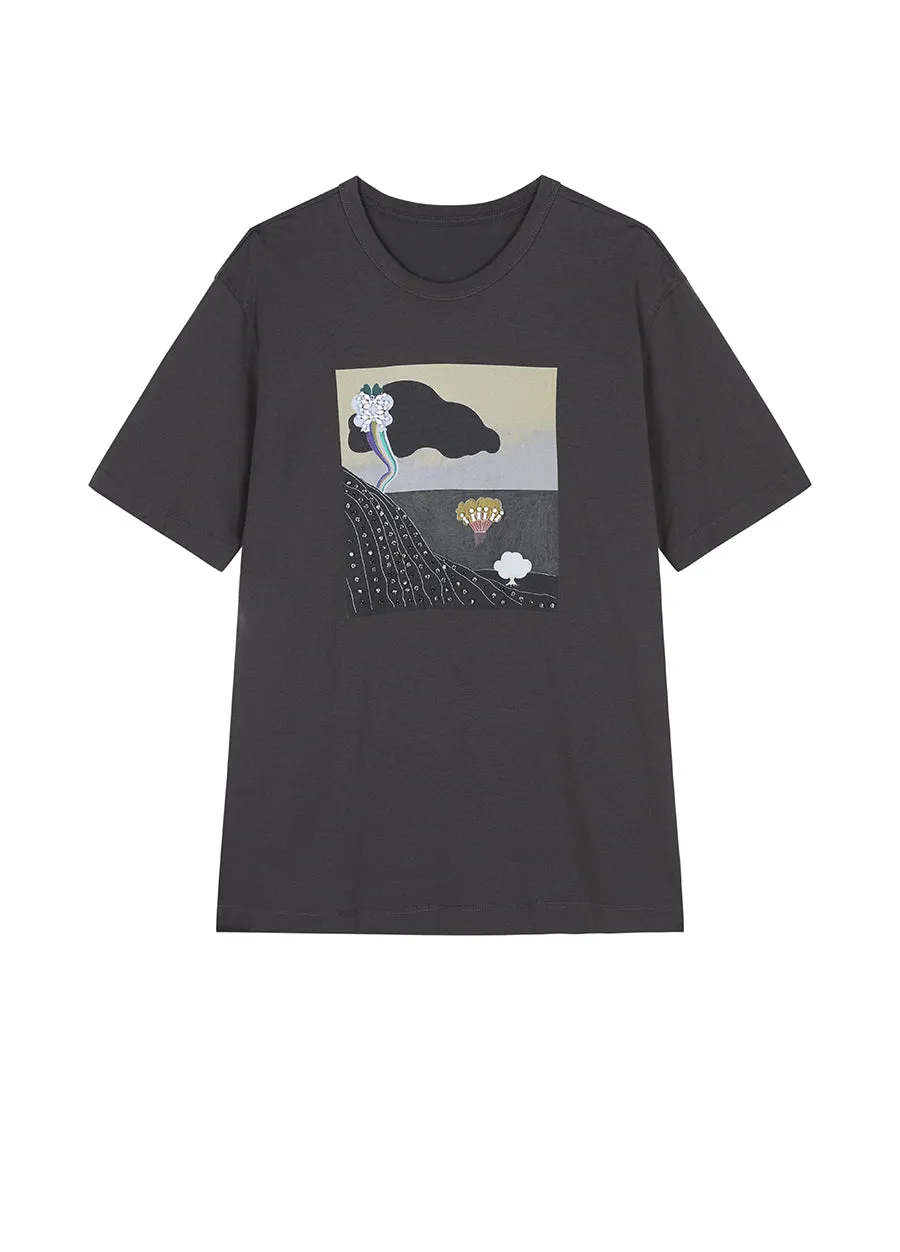 T-Shirt/JNBY Loose Fitting Micro Elastic Short-sleeved T-Shirt