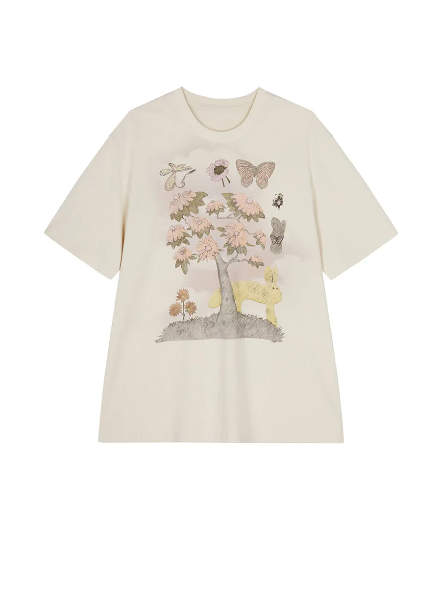 T-Shirt/JNBY Loose Fitting Short-sleeved T-Shirt