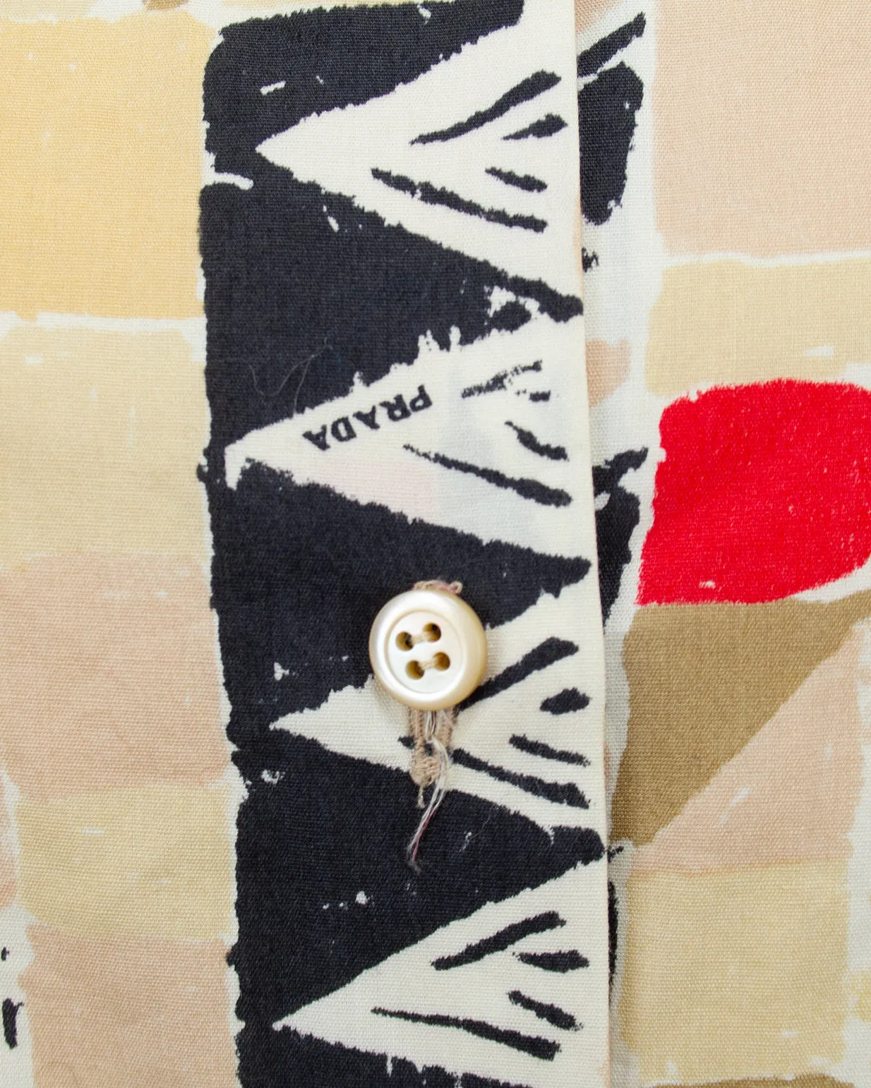 Tan SS 2004 Venezia Print Cropped Shirt